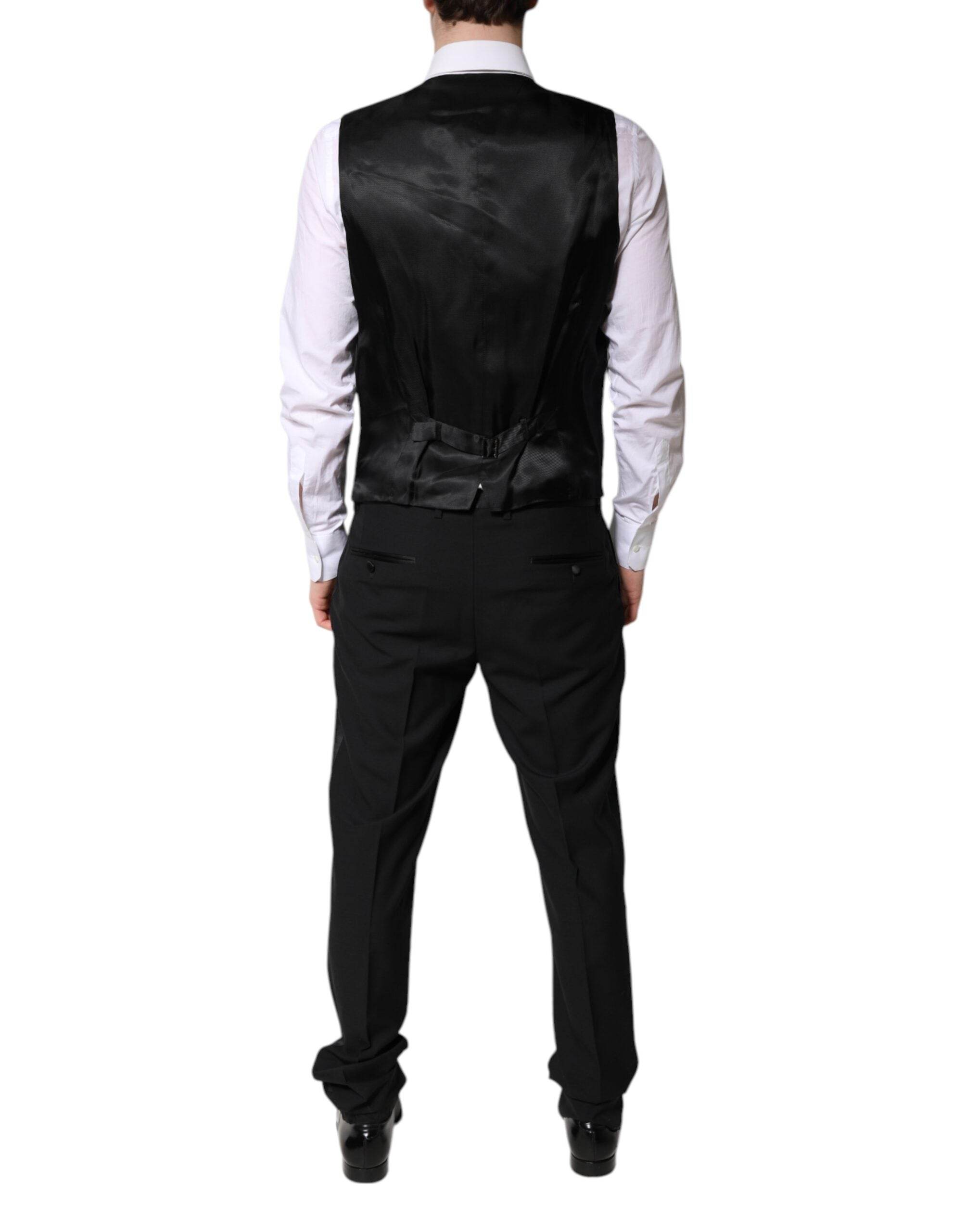 Dolce & Gabbana Black Single Breasted Formal 3 Piece Suit - Hilstor