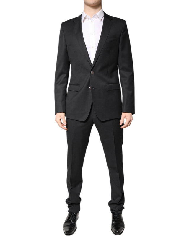 Dolce & Gabbana Dark Gray Wool Single Breasted 2 Piece Suit - Hilstor