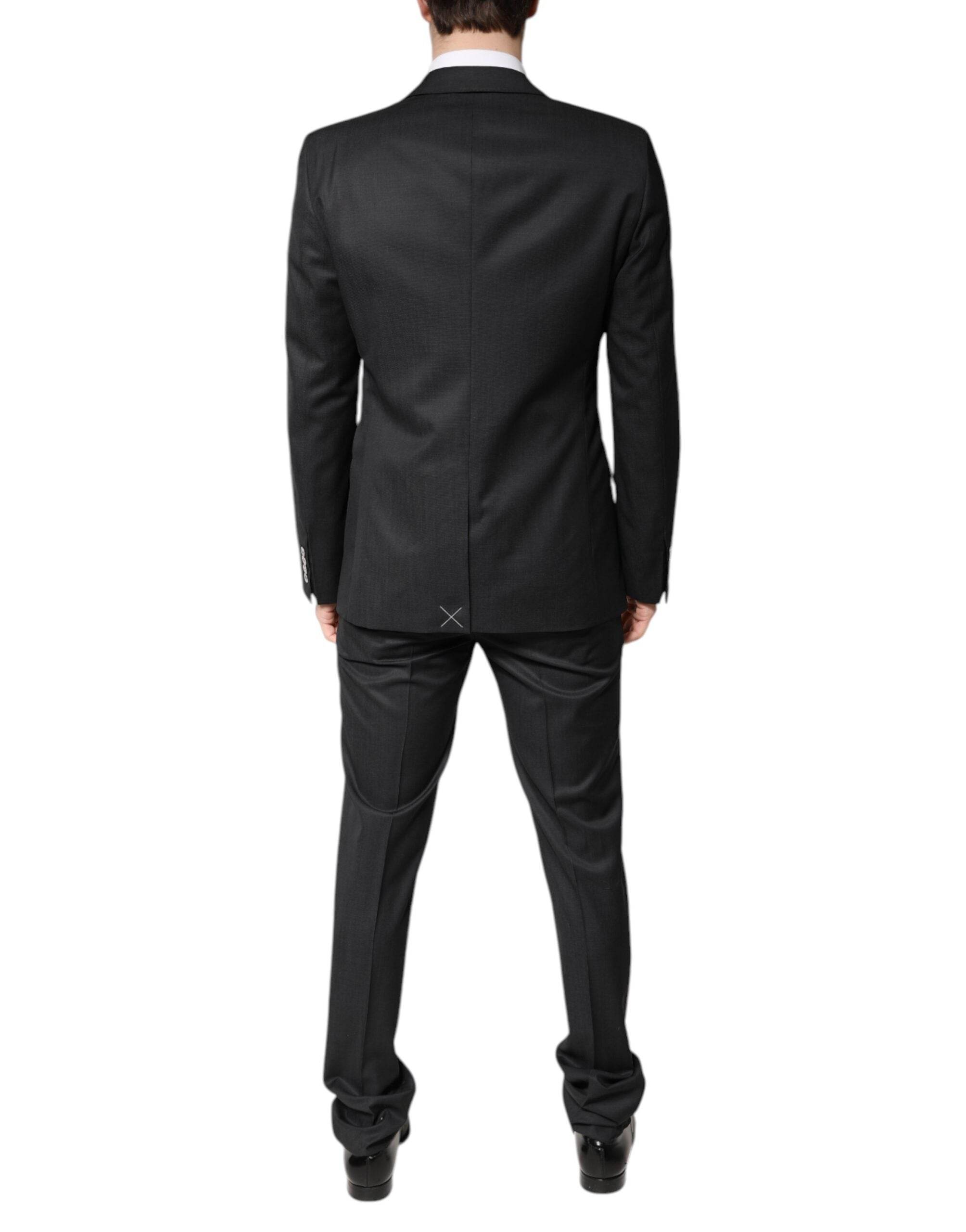 Dolce & Gabbana Dark Gray Wool Single Breasted 2 Piece Suit - Hilstor