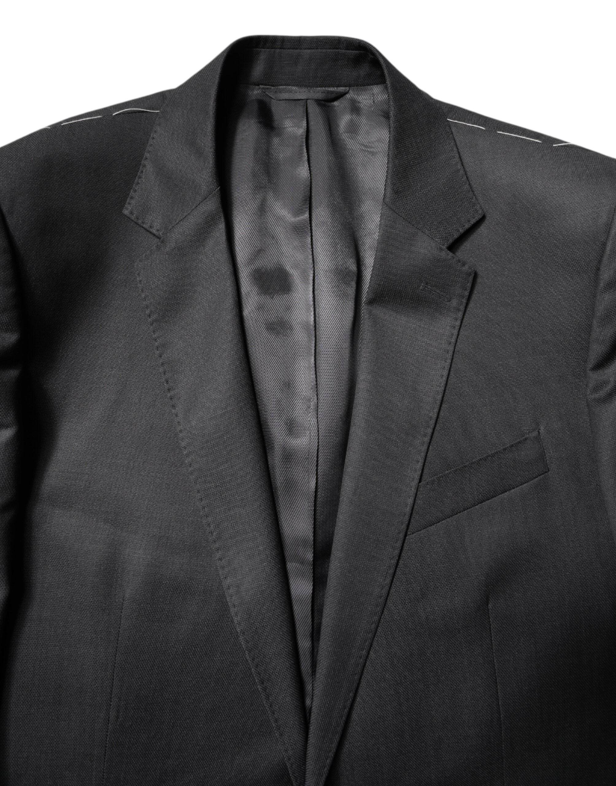 Dolce & Gabbana Dark Gray Wool Single Breasted 2 Piece Suit - Hilstor