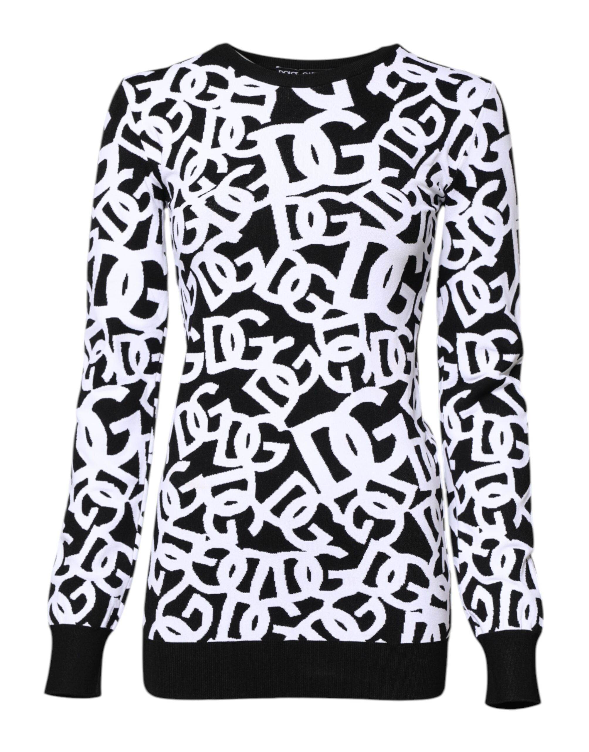 Dolce &amp; Gabbana Svartvit Logotyptryck Damtröja