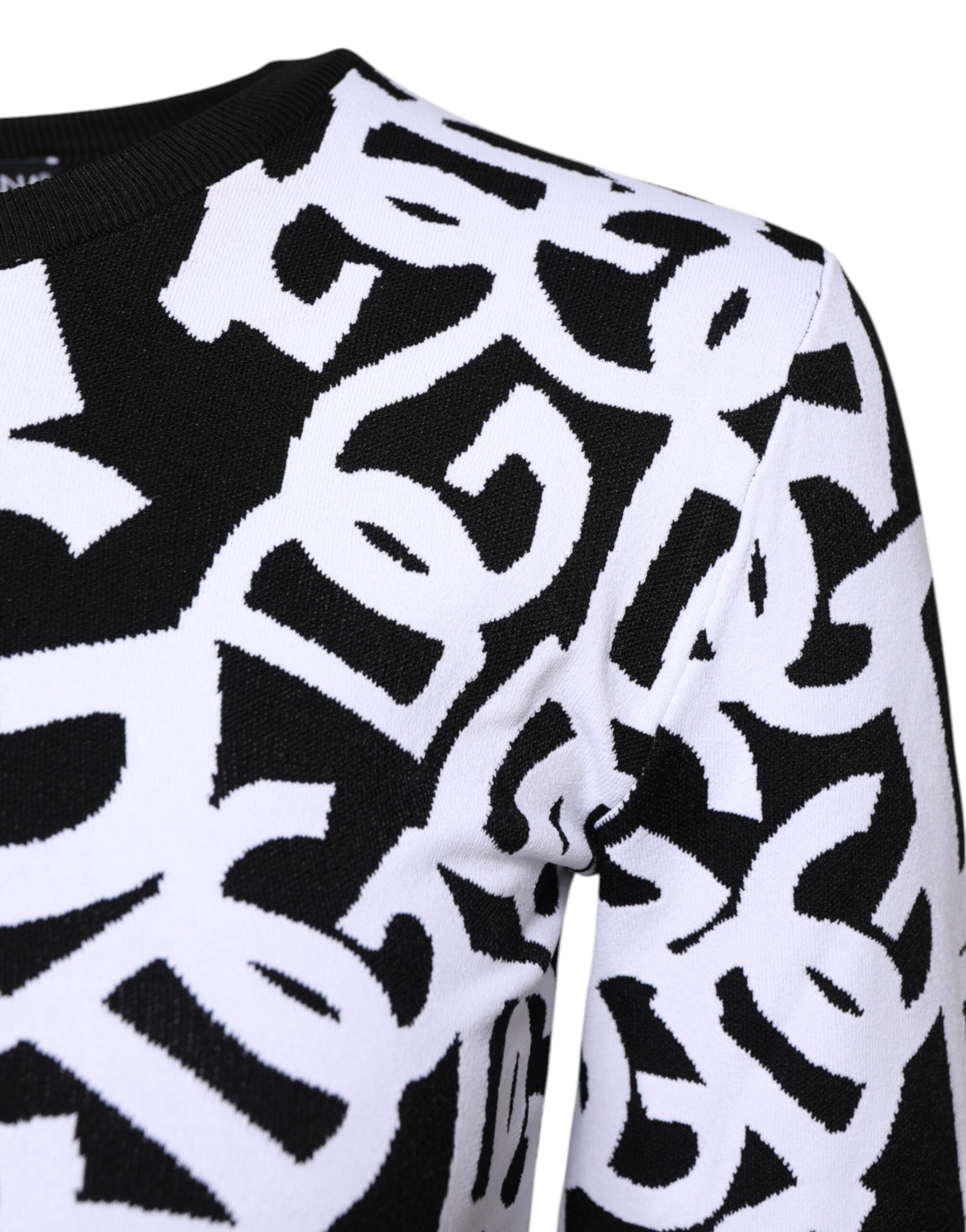 Dolce &amp; Gabbana Svartvit Logotyptryck Damtröja