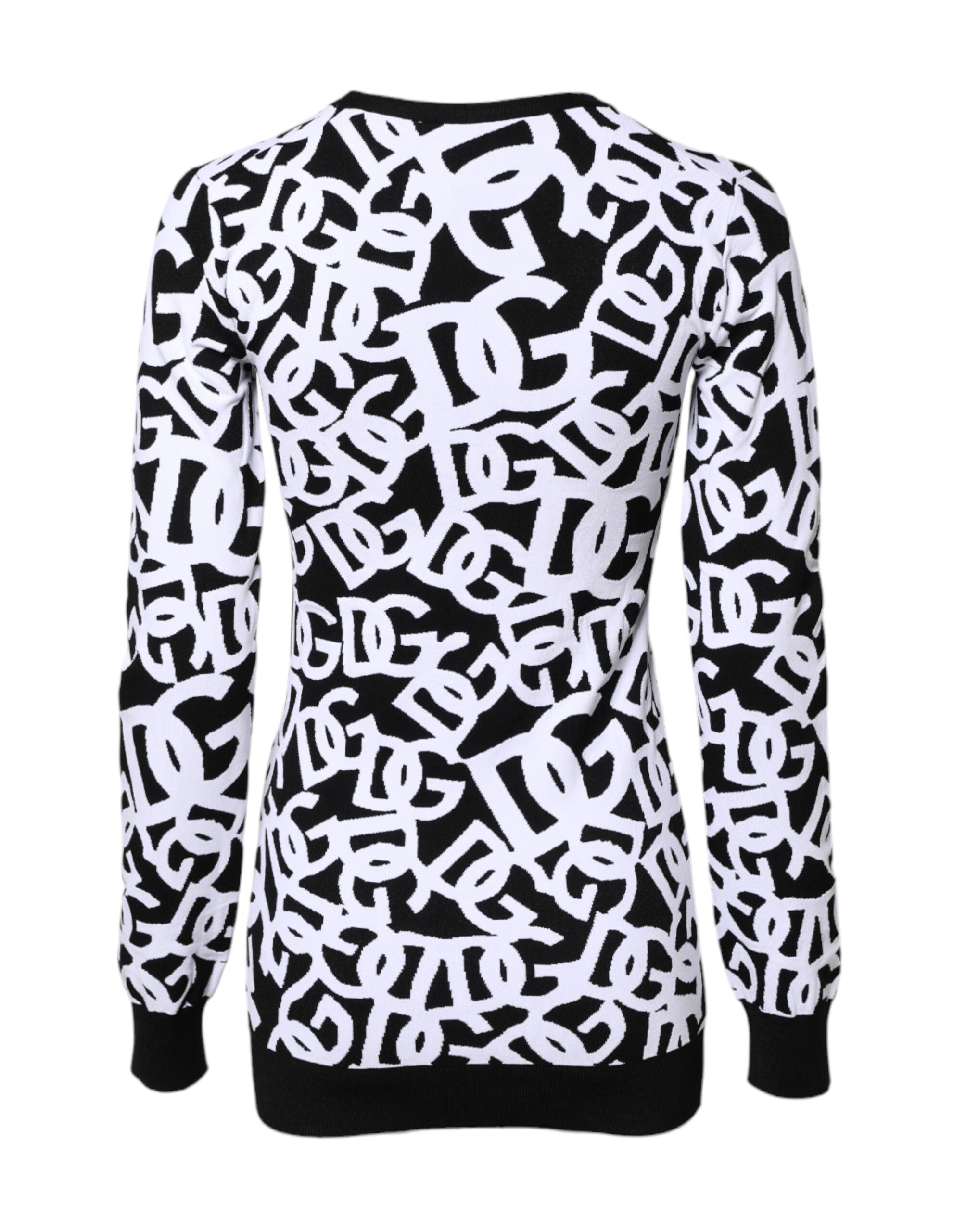 Dolce &amp; Gabbana Svartvit Logotyptryck Damtröja