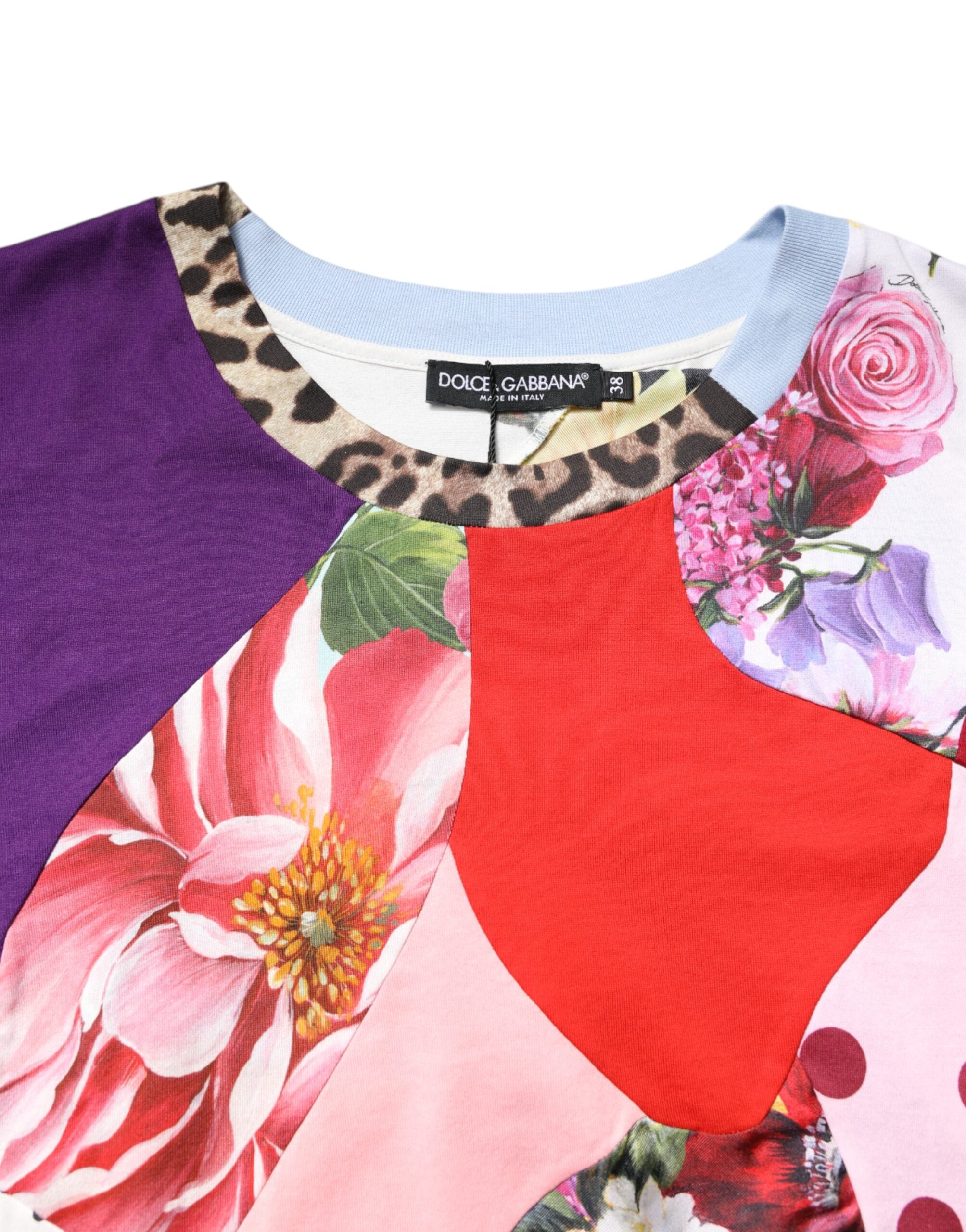Dolce &amp; Gabbana Flerfarvet Patchwork Kortærmet Blusetop