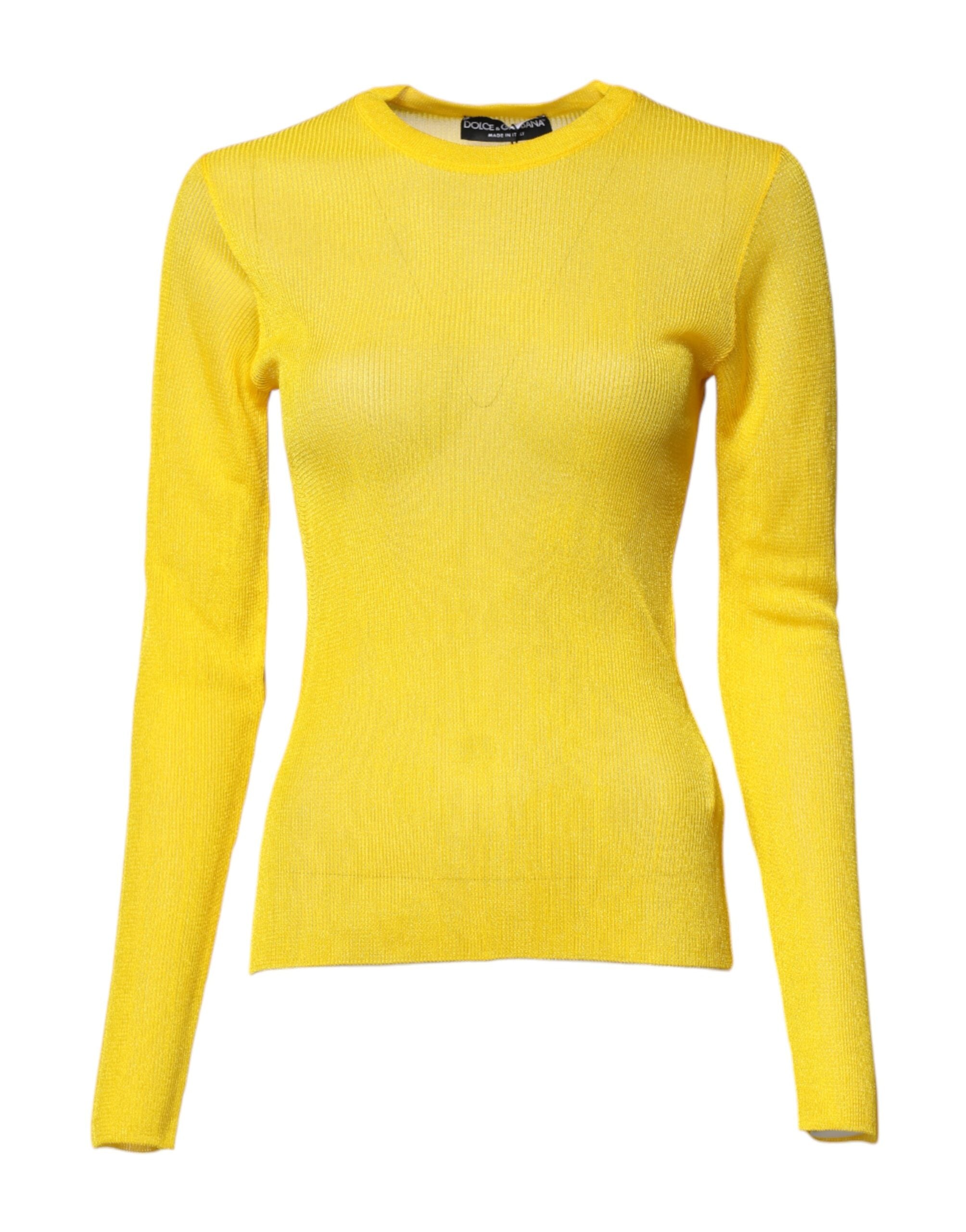 Dolce &amp; Gabbana Gul Polyester Dame Pullover Top Sweater