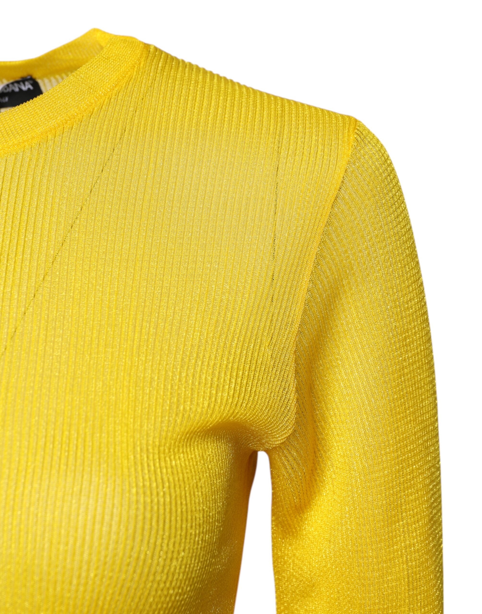 Dolce &amp; Gabbana Gul Polyester Dame Pullover Top Sweater