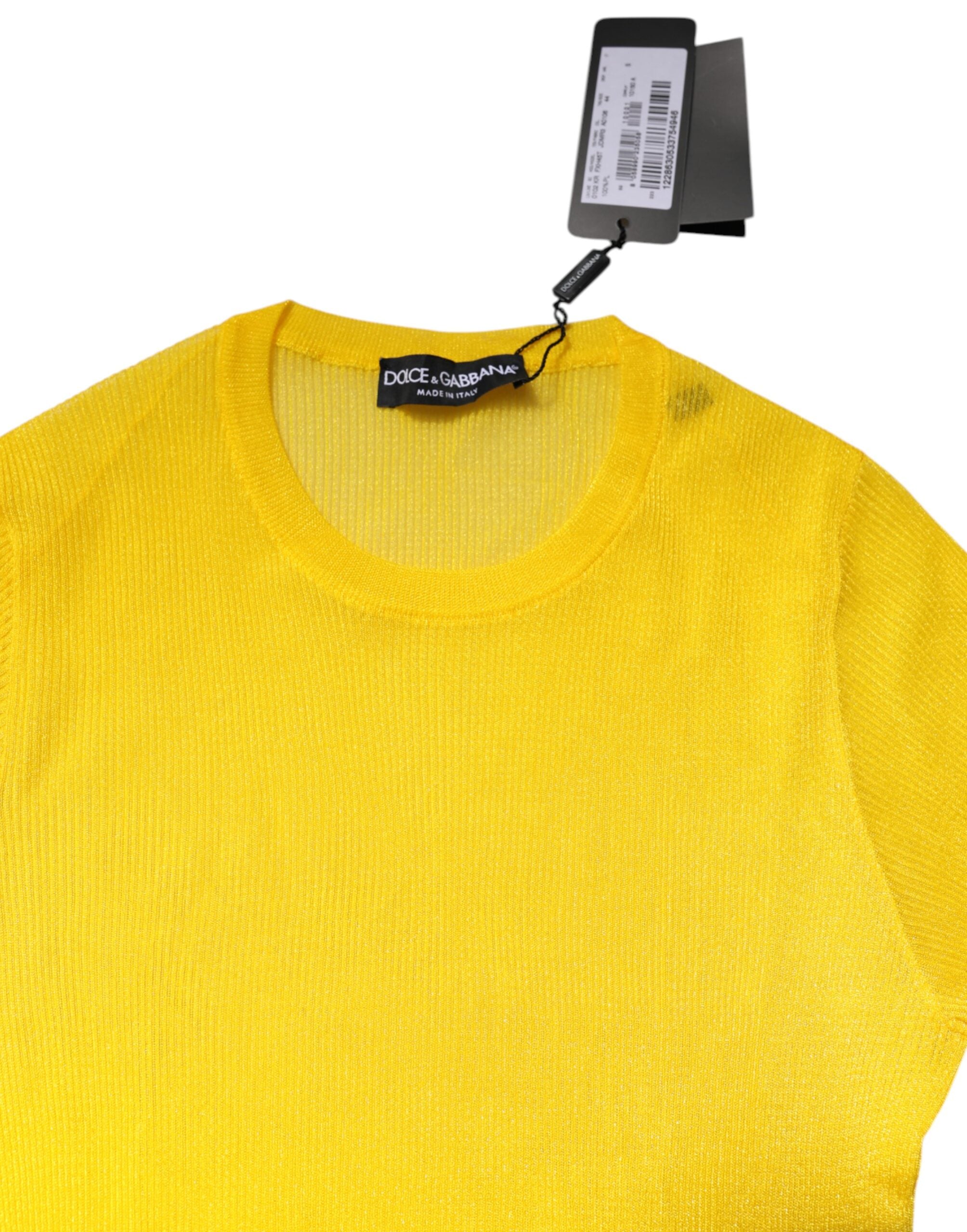 Dolce &amp; Gabbana Gul Polyester Dame Pullover Top Sweater