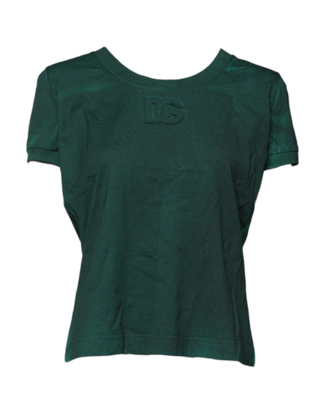 Dolce & Gabbana Green Cotton Round Neck Short Sleeves T-shirt