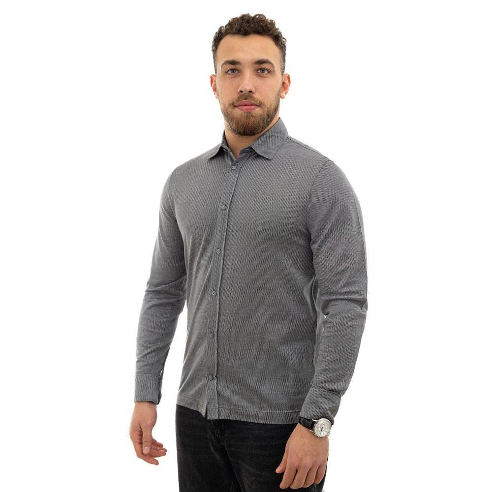 Canali Gray Cotton Shirt - Hilstor