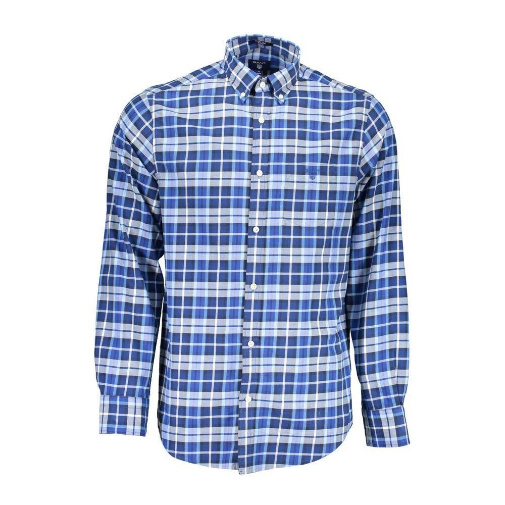 Gant Blue Cotton Men Shirt - Hilstor