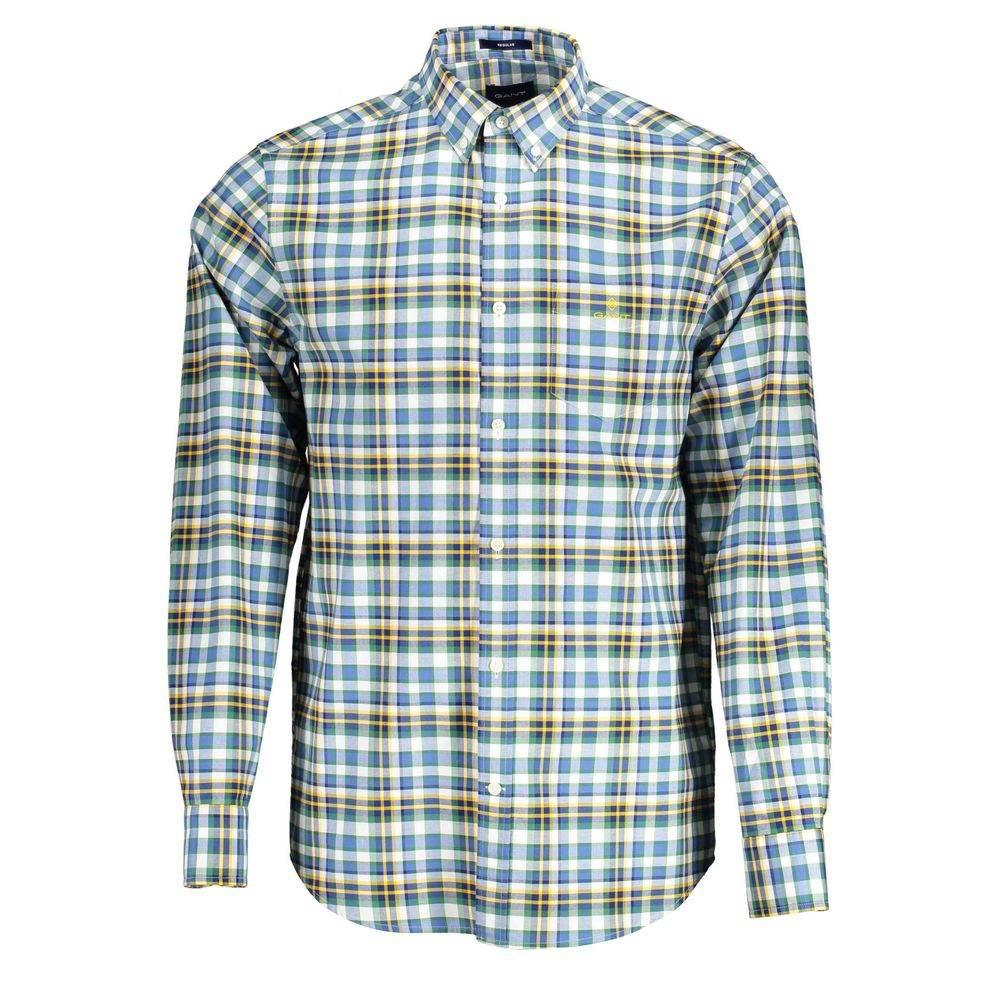 Gant Blue Cotton Mens Shirt - Hilstor