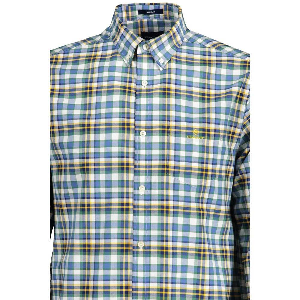 Gant Blue Cotton Mens Shirt - Hilstor