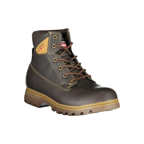 Carrera Rugged Brown Lace-Up Boots with Contrast Details - Hilstor