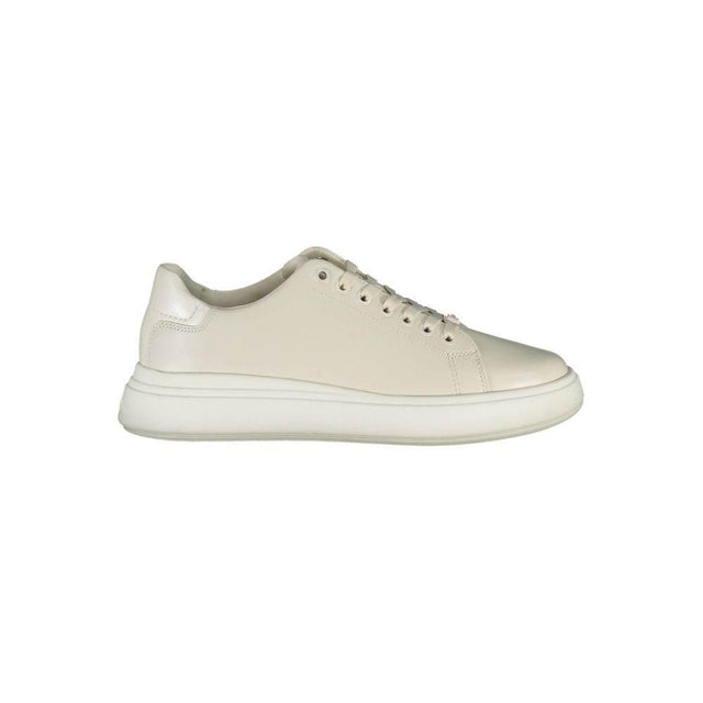 Calvin Klein Beige Leather Women Sneaker - Hilstor