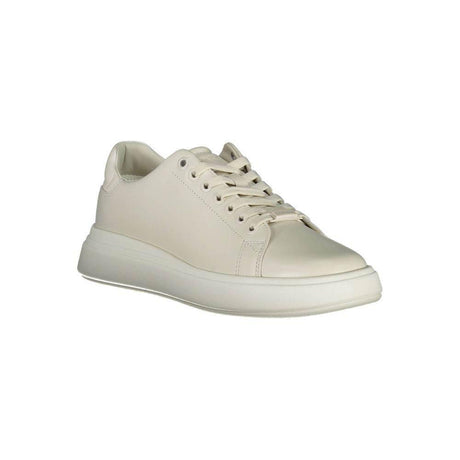 Calvin Klein Beige Leather Women Sneaker - Hilstor