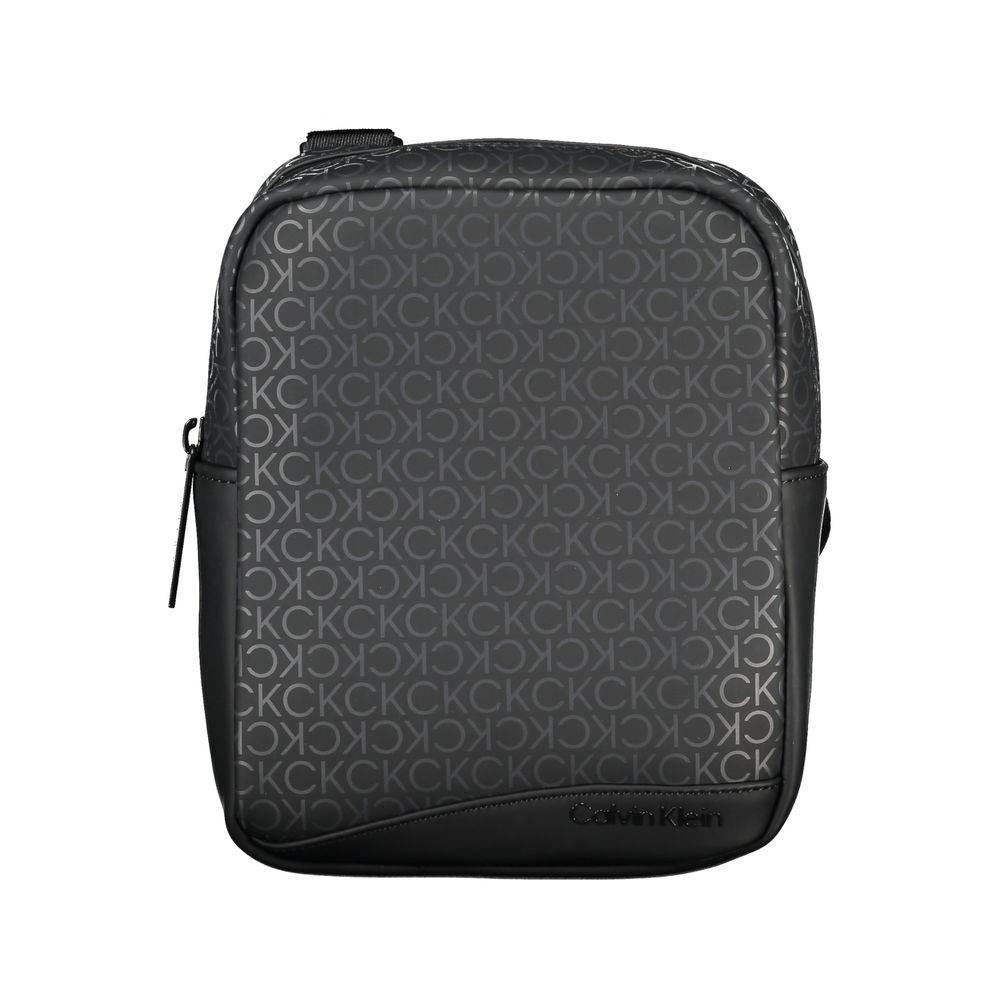 Calvin Klein Sleek Black Shoulder Bag with Contrasting Accents - Hilstor
