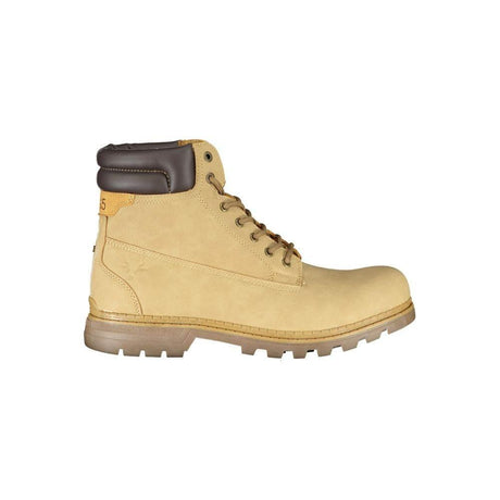 Carrera Dapper Beige Lace-Up Boots with Contrast Detailing - Hilstor