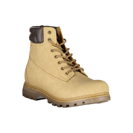 Carrera Dapper Beige Lace-Up Boots with Contrast Detailing - Hilstor