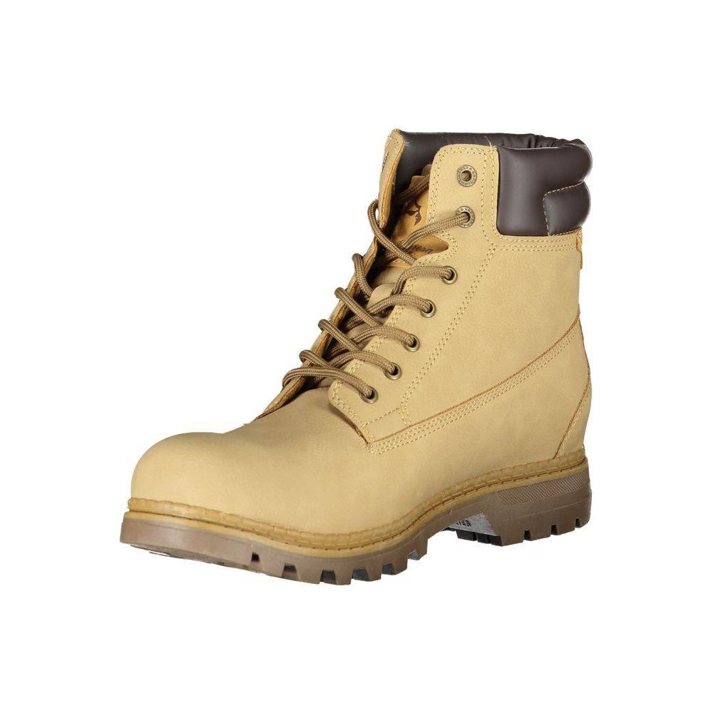 Carrera Dapper Beige Lace-Up Boots with Contrast Detailing - Hilstor