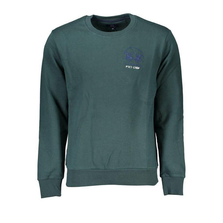 La Martina Green Cotton Men Sweater - Hilstor