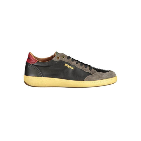 Blauer Black Leather Men Sneaker - Hilstor
