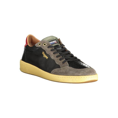 Blauer Black Leather Men Sneaker - Hilstor