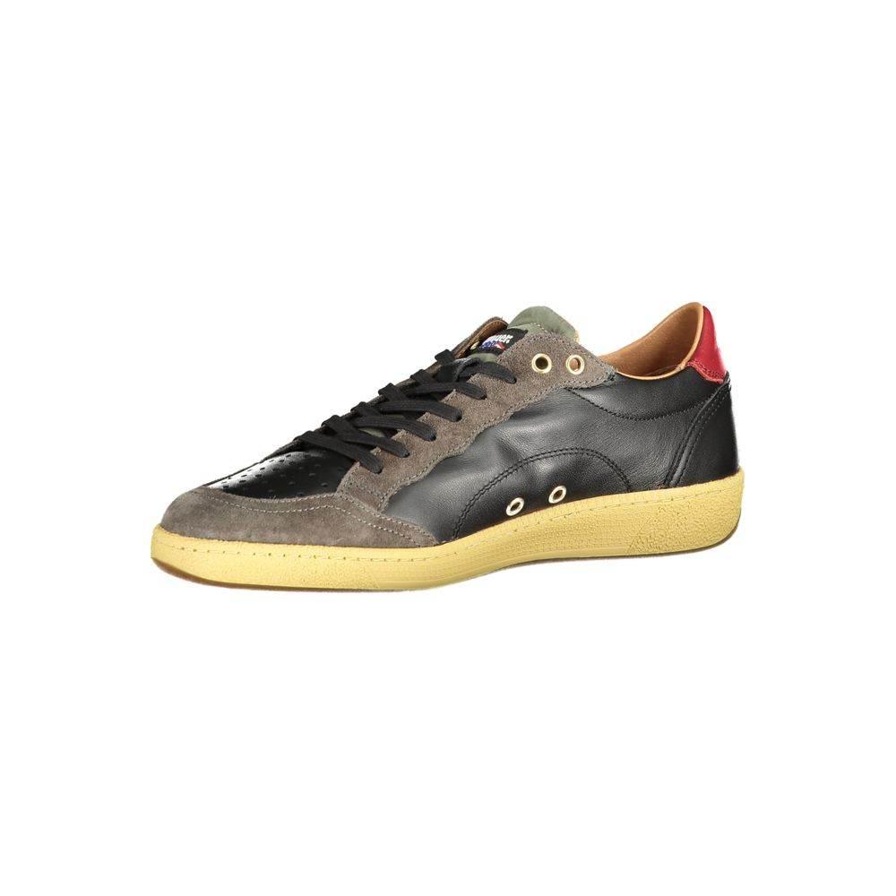 Blauer Black Leather Men Sneaker - Hilstor