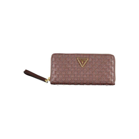 Guess Jeans Chic Brown Polyethylene Wallet with Coin Purse - Hilstor