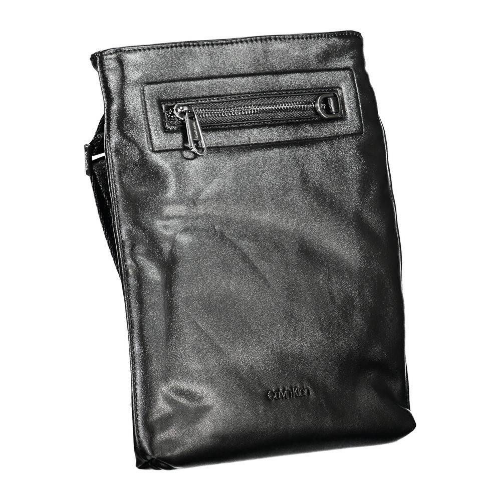 Calvin Klein Sleek Black Shoulder Bag with Contrast Details - Hilstor