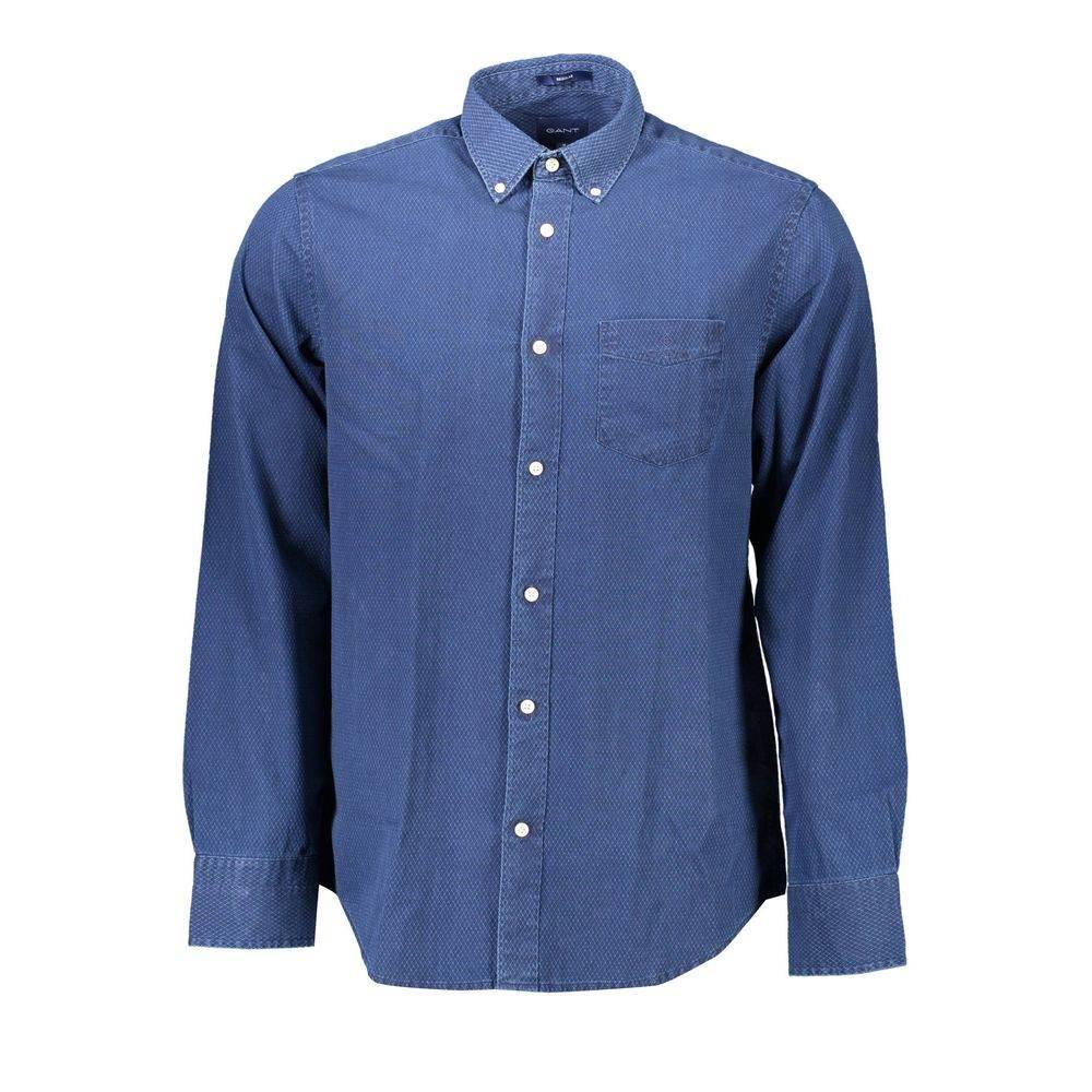 Gant Blue Cotton Men Shirt - Hilstor