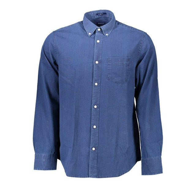 Gant Blue Cotton Men Shirt - Hilstor