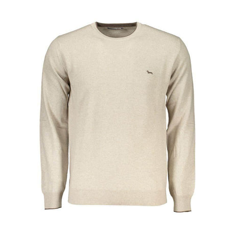Harmont & Blaine Beige Crew Neck Luxury Sweater with Embroidery - Hilstor