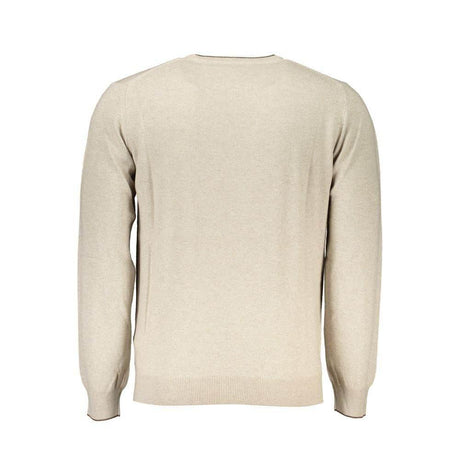 Harmont & Blaine Beige Crew Neck Luxury Sweater with Embroidery - Hilstor