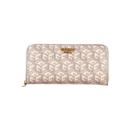 Guess Jeans Chic Beige Multi-Compartment Wallet - Hilstor