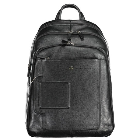 Piquadro Black Leather Men Backpack - Hilstor