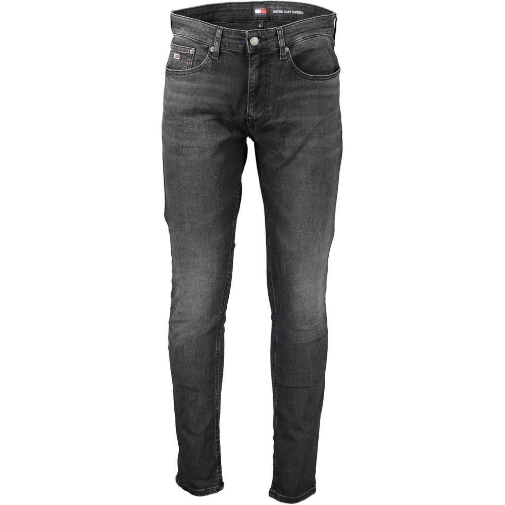 Tommy Hilfiger Black Cotton Slim Men Jeans - Hilstor