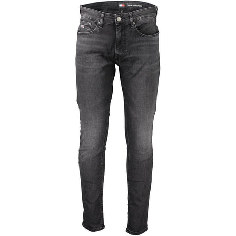 Tommy Hilfiger Black Cotton Slim Men Jeans - Hilstor
