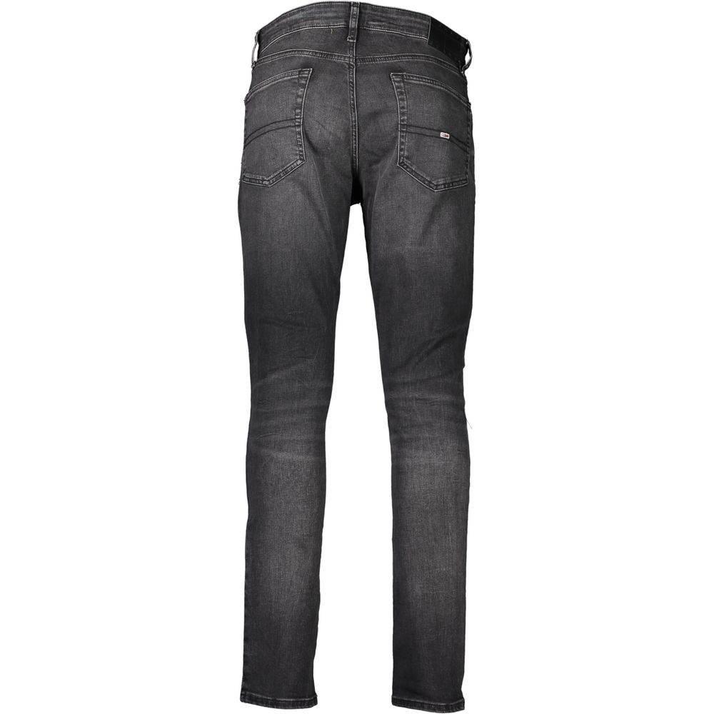 Tommy Hilfiger Black Cotton Slim Men Jeans - Hilstor