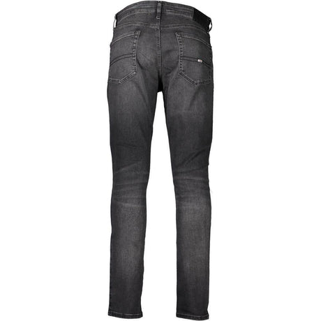 Tommy Hilfiger Black Cotton Slim Men Jeans - Hilstor