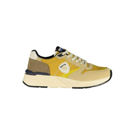 Blauer Beige Polyester Men Sneaker - Hilstor