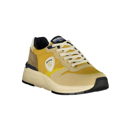 Blauer Beige Polyester Men Sneaker - Hilstor