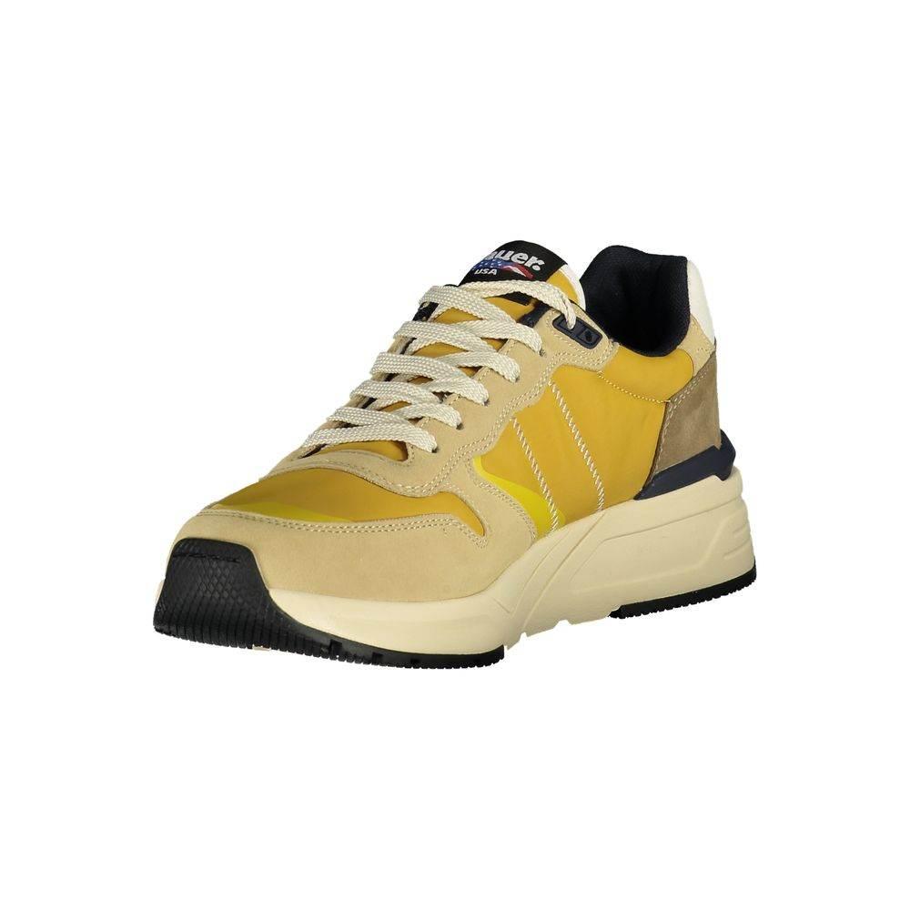 Blauer Beige Polyester Men Sneaker - Hilstor