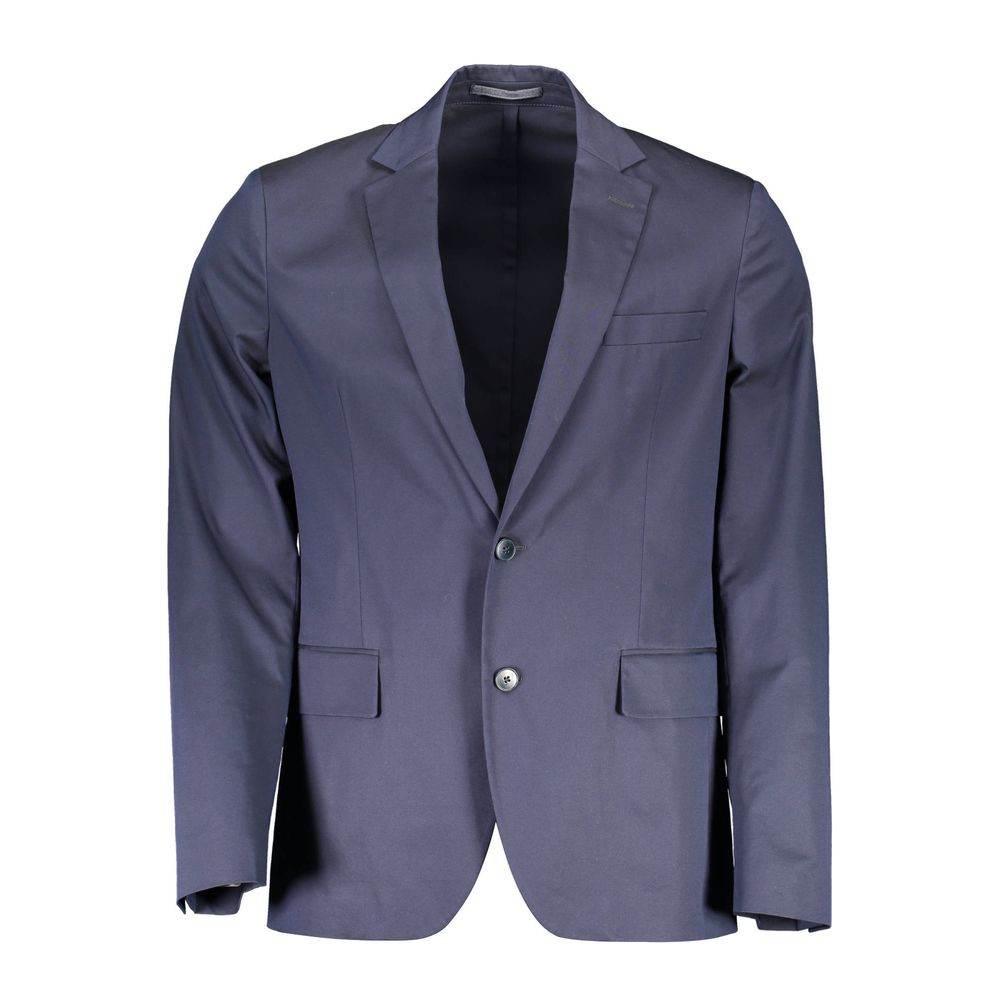 Gant Blue Cotton Men Jacket - Hilstor