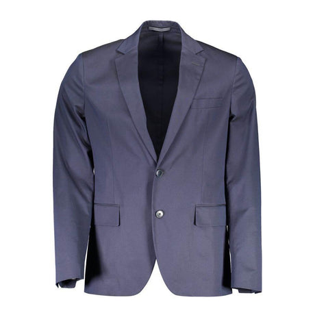 Gant Blue Cotton Men Jacket - Hilstor