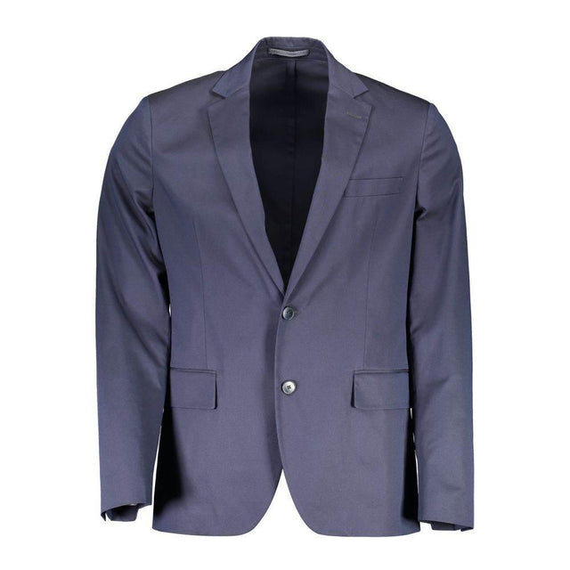 Gant Blue Cotton Men Jacket - Hilstor