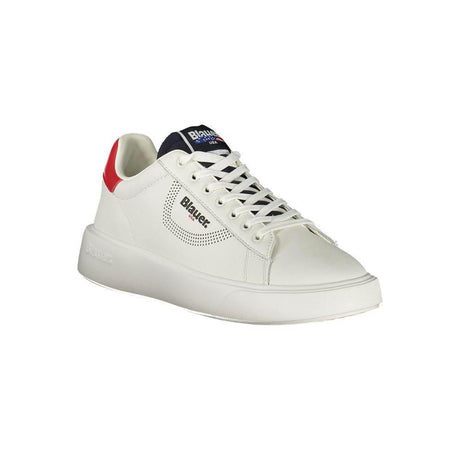 Blauer White Leather Men Sneaker - Hilstor