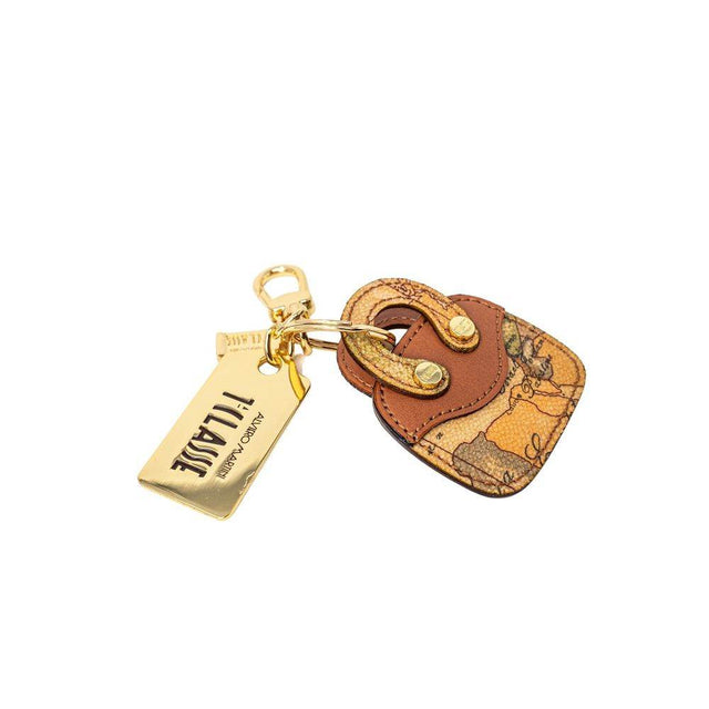 Alviero Martini Prima Classe Beige Leather Keychain - Hilstor
