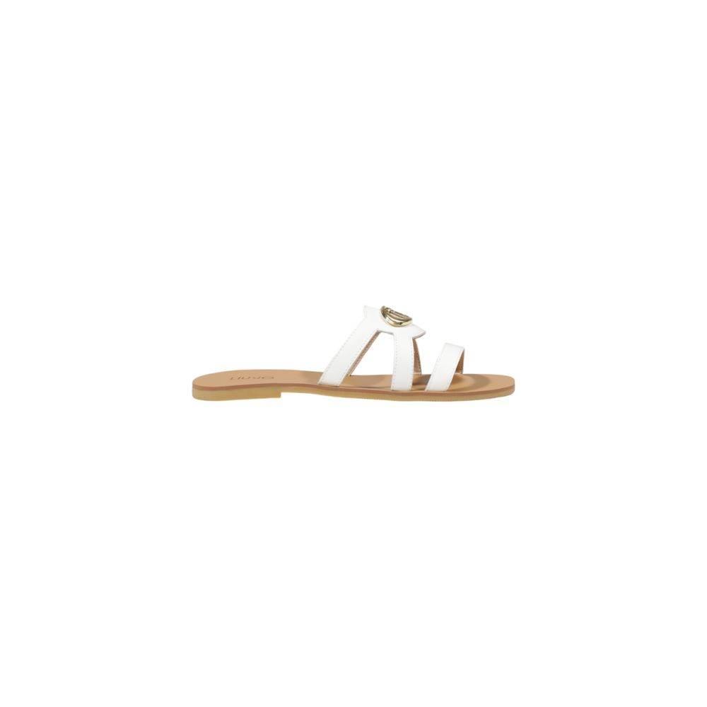 Liu Jo Cream Leather Sandal - Hilstor