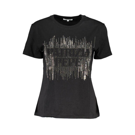 Patrizia Pepe Black Cotton Women T-Shirt - Hilstor