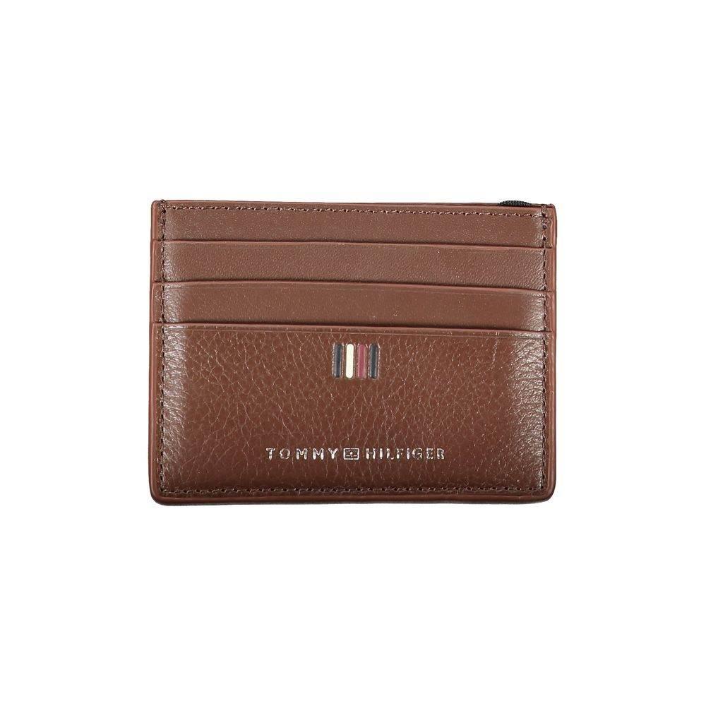 Tommy Hilfiger Sleek Leather Card Holder with Contrast Detailing - Hilstor